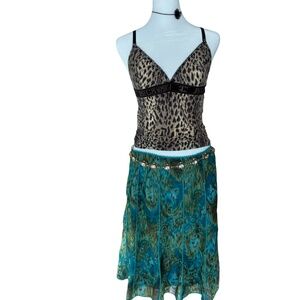 Connected Apparel Petite Vintage Y2K Boho Skirt
